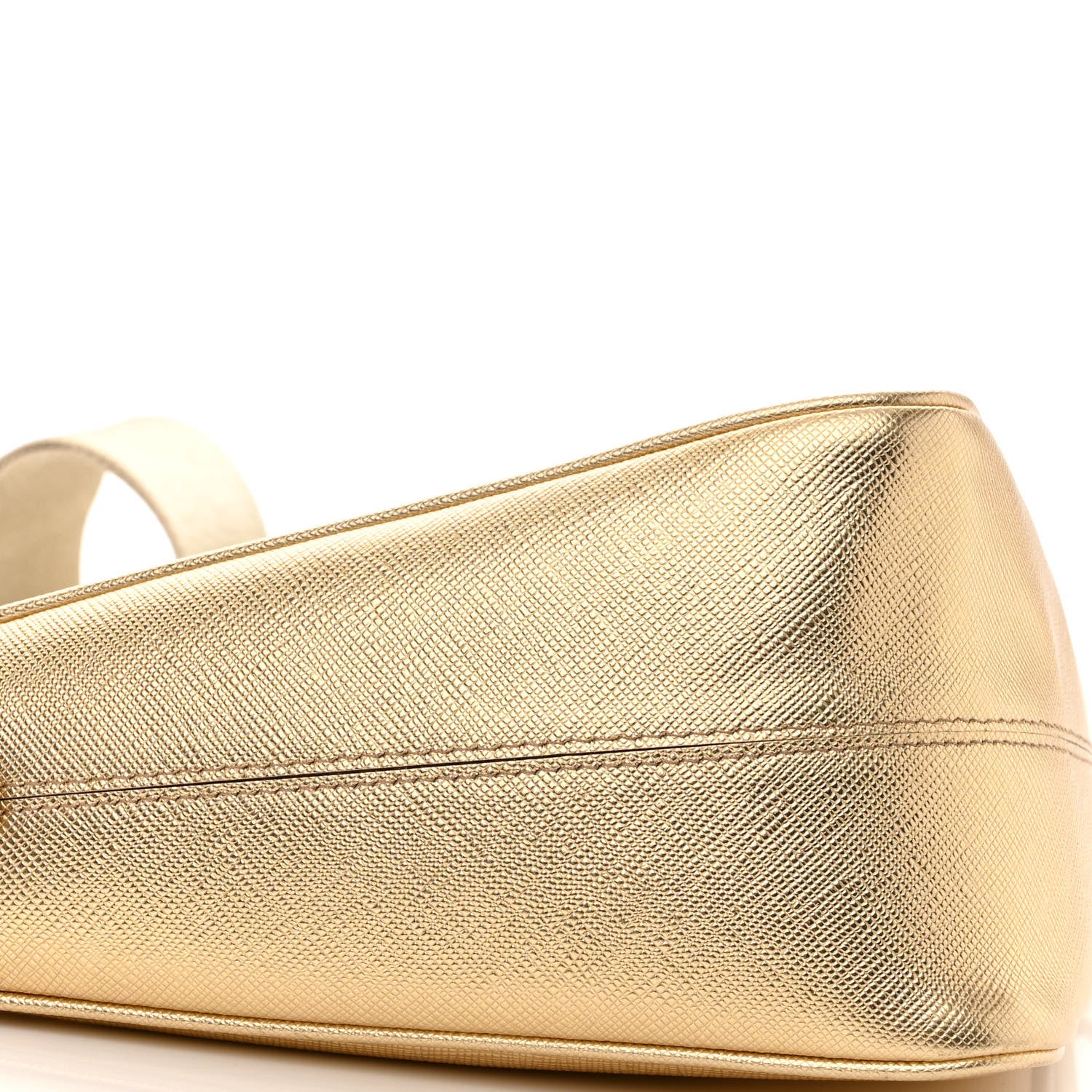 Prada Metallic Saffiano Triangle Shoulder Bag Platino 10 of 13