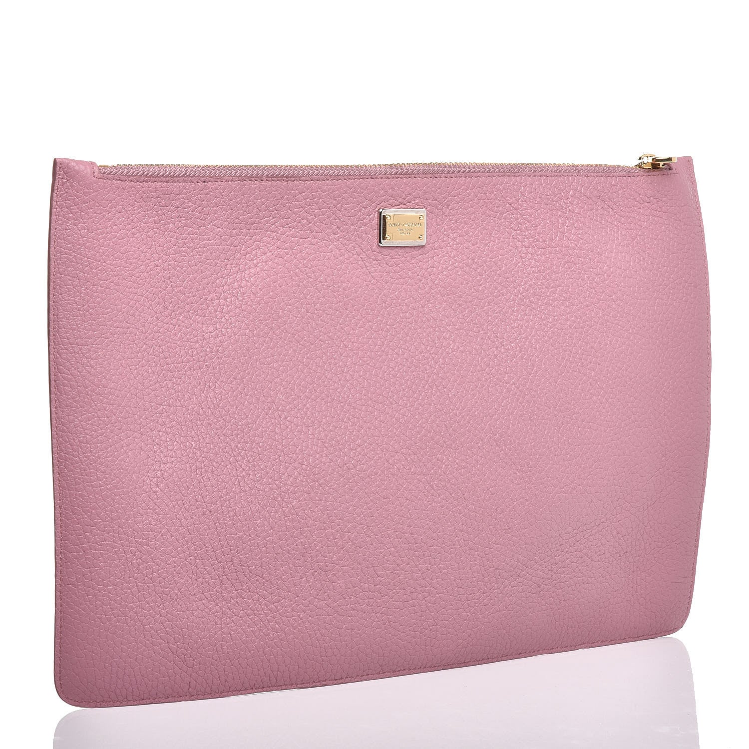 Dolce & Gabbana Calfskin Carriage Zip Clutch Bag Pink 3 of 6