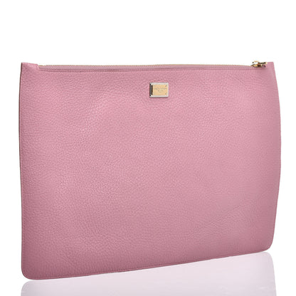 Dolce & Gabbana Calfskin Carriage Zip Clutch Bag Pink 3 of 6
