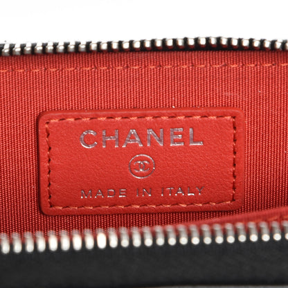 Chanel Lambskin Quilted Data Center Zip Around Coin Purse Wallet Black 6 of 8