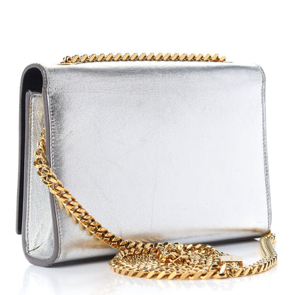 Saint Laurent Metallic Calfskin Small Classic Monogram Kate Tassel Satchel Silver 3 of 10