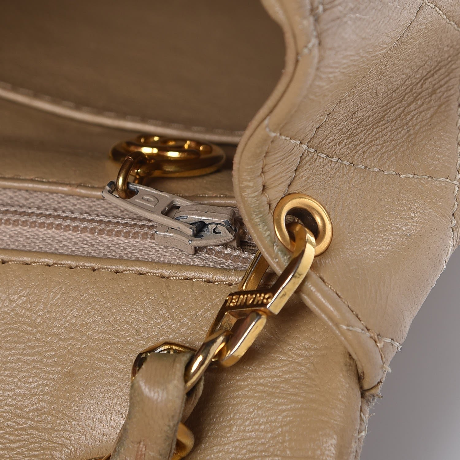 Chanel Lambskin Quilted Small Single Flap Beige 14 of 25