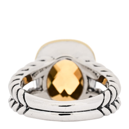 David Yurman Sterling Silver 18K Yellow Gold Citrine 14mm Noblesse Ring 54 6.75 4 of 5