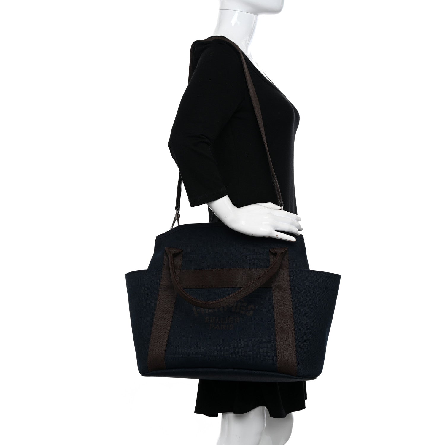 Hermes Toile Sac De Pansage Groom Bleu Navy Feu 3 of 11