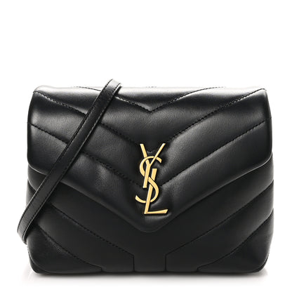 Saint Laurent Calfskin Y Quilted Monogram Toy Loulou Crossbody Bag Black 1 of 10