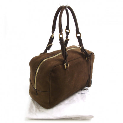Prada Scamosciato Suede Logo Bowler Brown 3 of 11