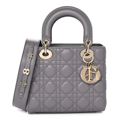 Christian Dior Lambskin Cannage Small My ABCDior Lady Dior Grey 1 of 12