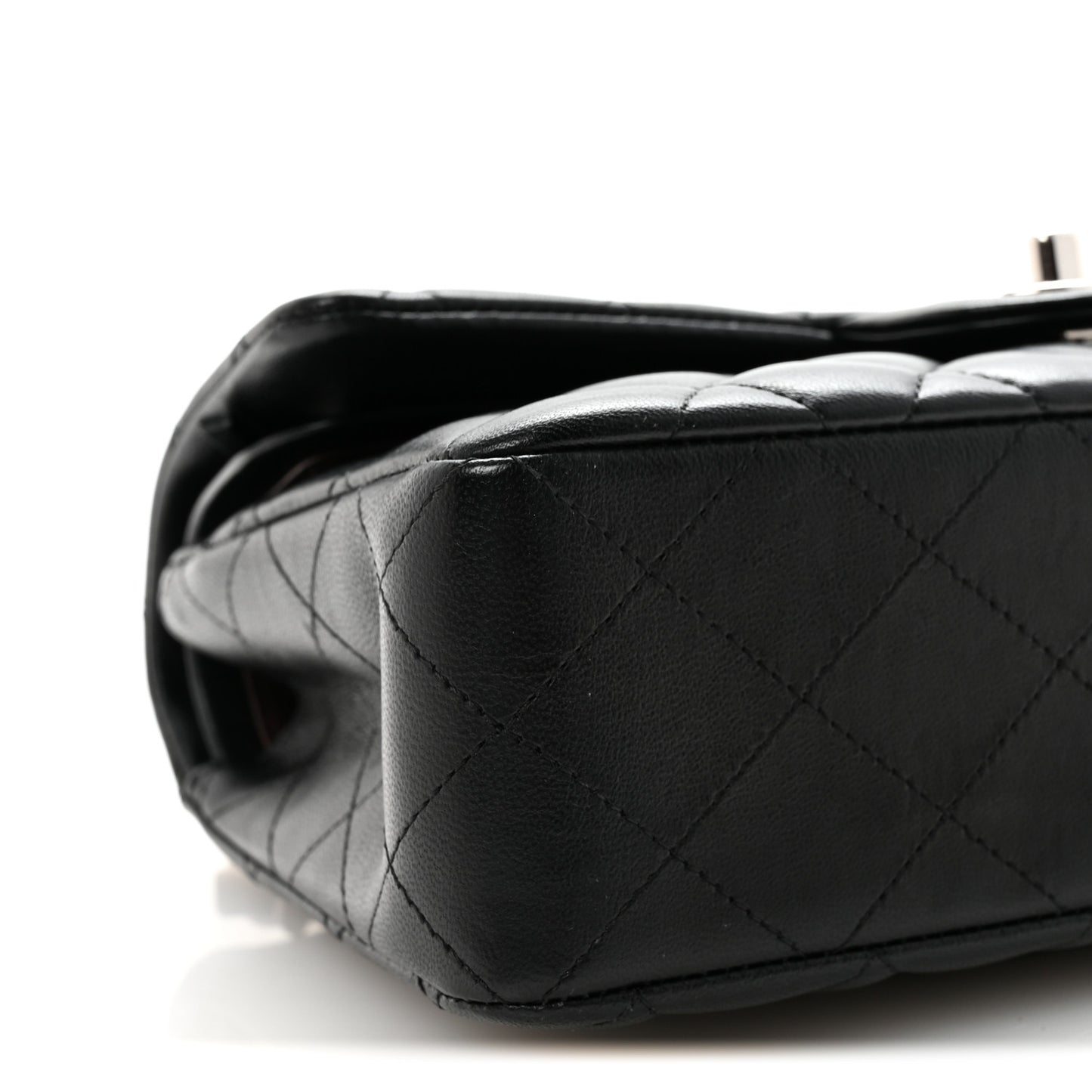 Lambskin Quilted Small Double Flap Black