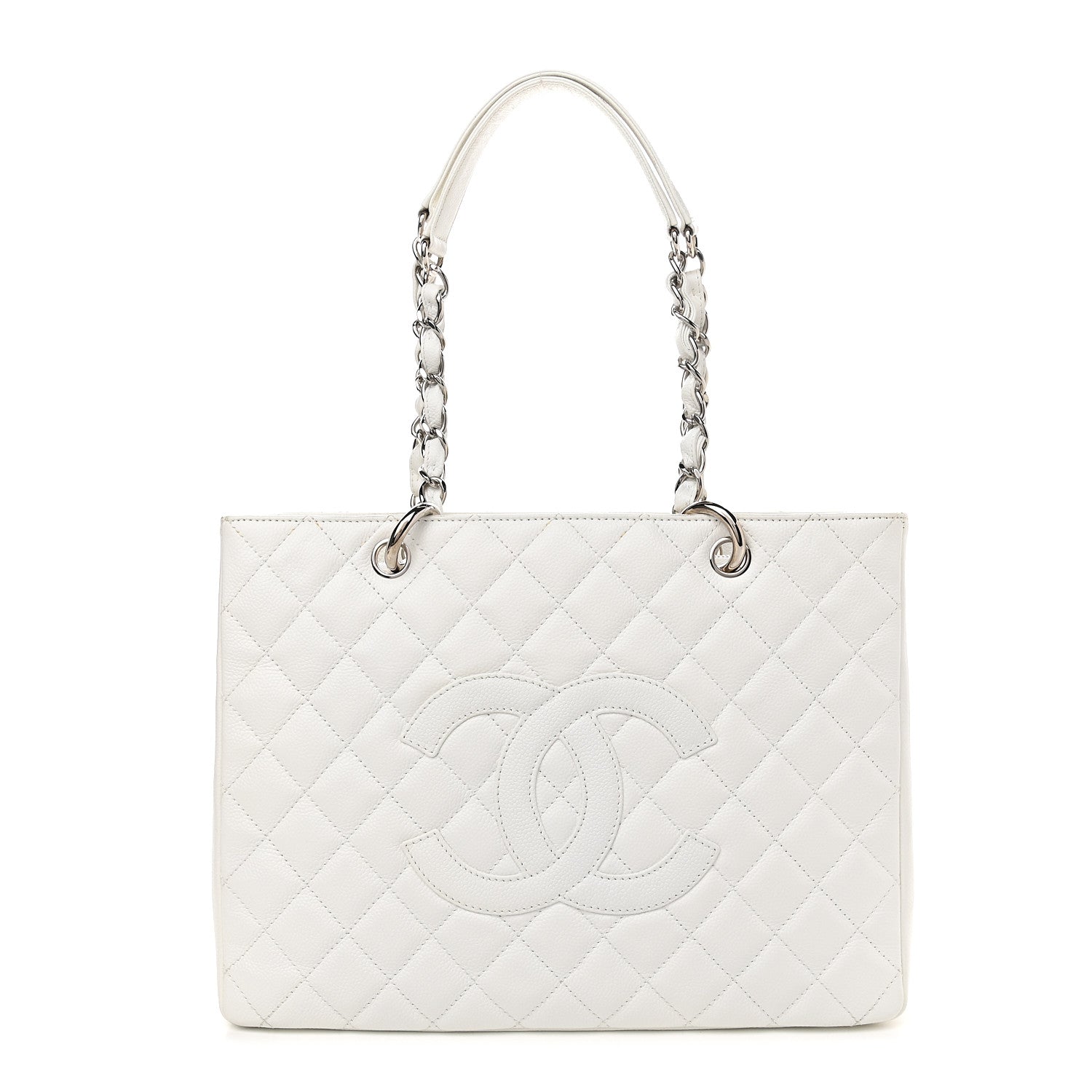 Chanel Caviar Quilted Grand Shopping Tote GST White 1 of 10