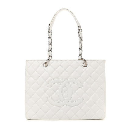 Chanel Caviar Quilted Grand Shopping Tote GST White 1 of 10