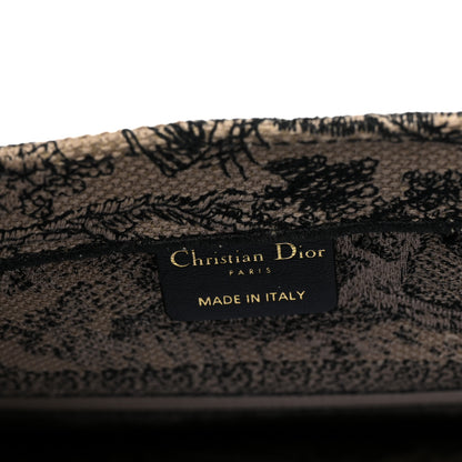 Christian Dior Canvas Embroidered Medium Dioriviera Toile De Jouy Book Tote Black 5 of 8