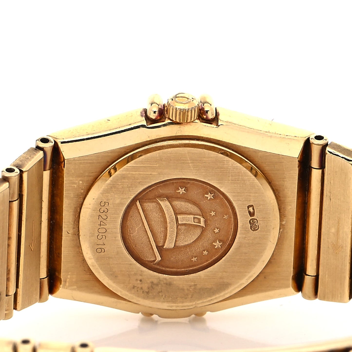 18K Yellow Gold Diamond Bezel 25mm Constellation Quartz Watch Champagne 895.1076