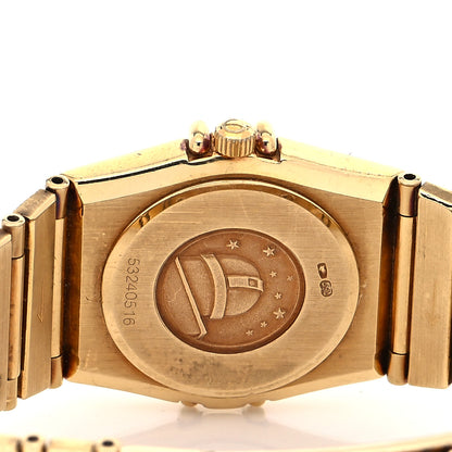Omega 18K Yellow Gold Diamond Bezel 25mm Constellation Quartz Watch Champagne 895.1076 4 of 4