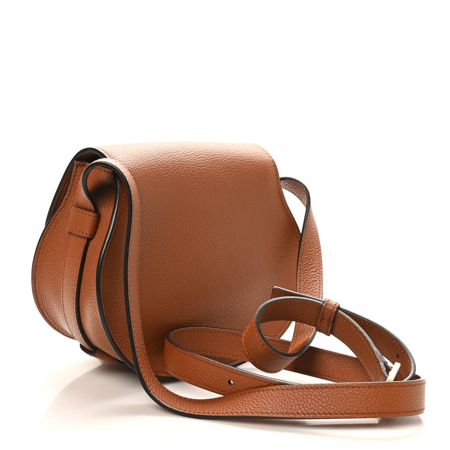 Grained Calfskin Small Marcie Saddle Bag Tan