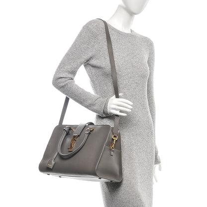 Saint Laurent Calfskin Medium Monogram Cabas Grey 2 of 8