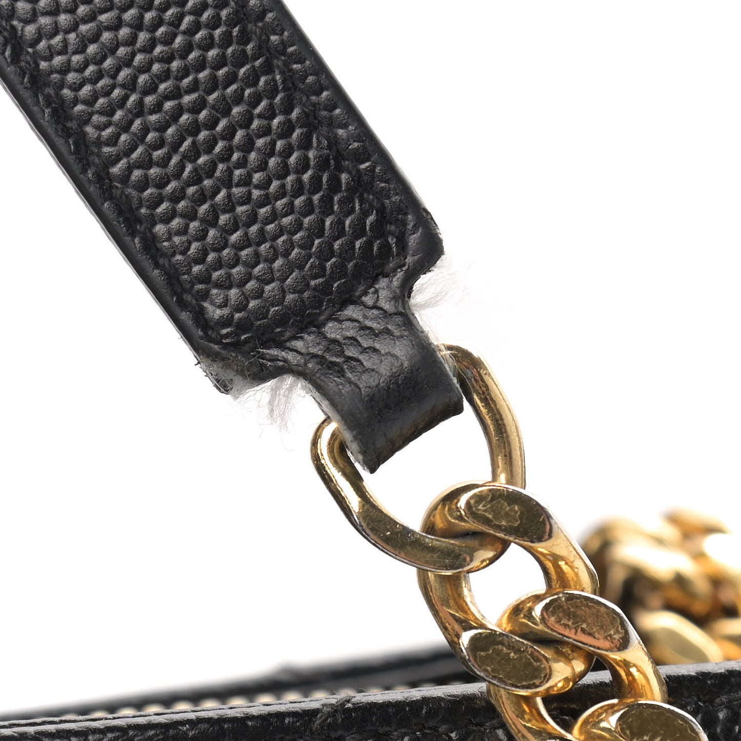 Grain De Poudre Matelasse Chevron Monogram Shopping Bag Black