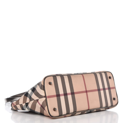 Burberry Patent Nova Check Shopper Tote Nickel 4 of 13