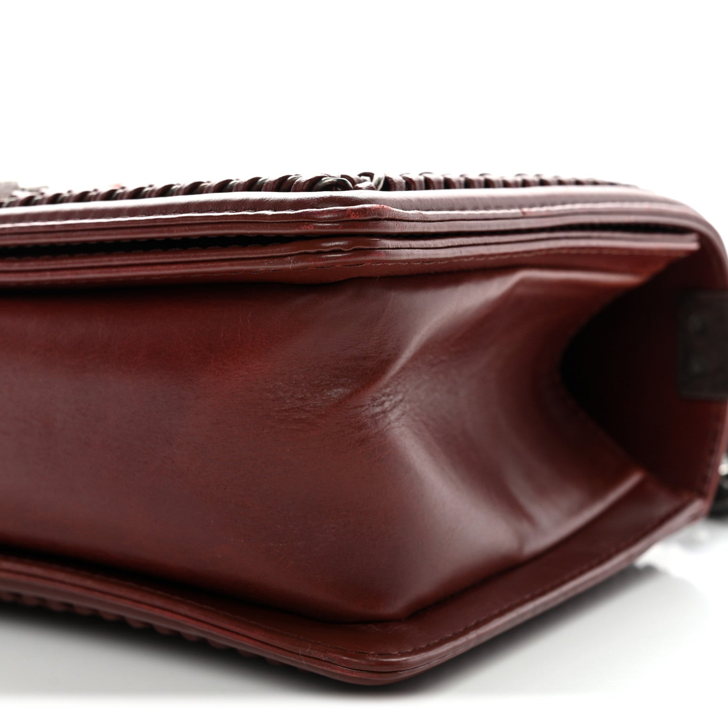 Chanel Goatskin Quilted Medium Boy Handle Flap Burgundy 9 of 9