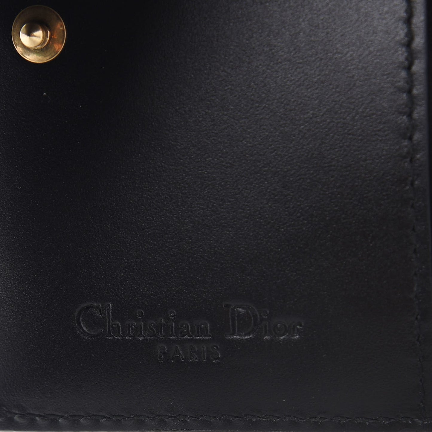 Lambskin Cannage Studded Lady Dior Card Holder Black