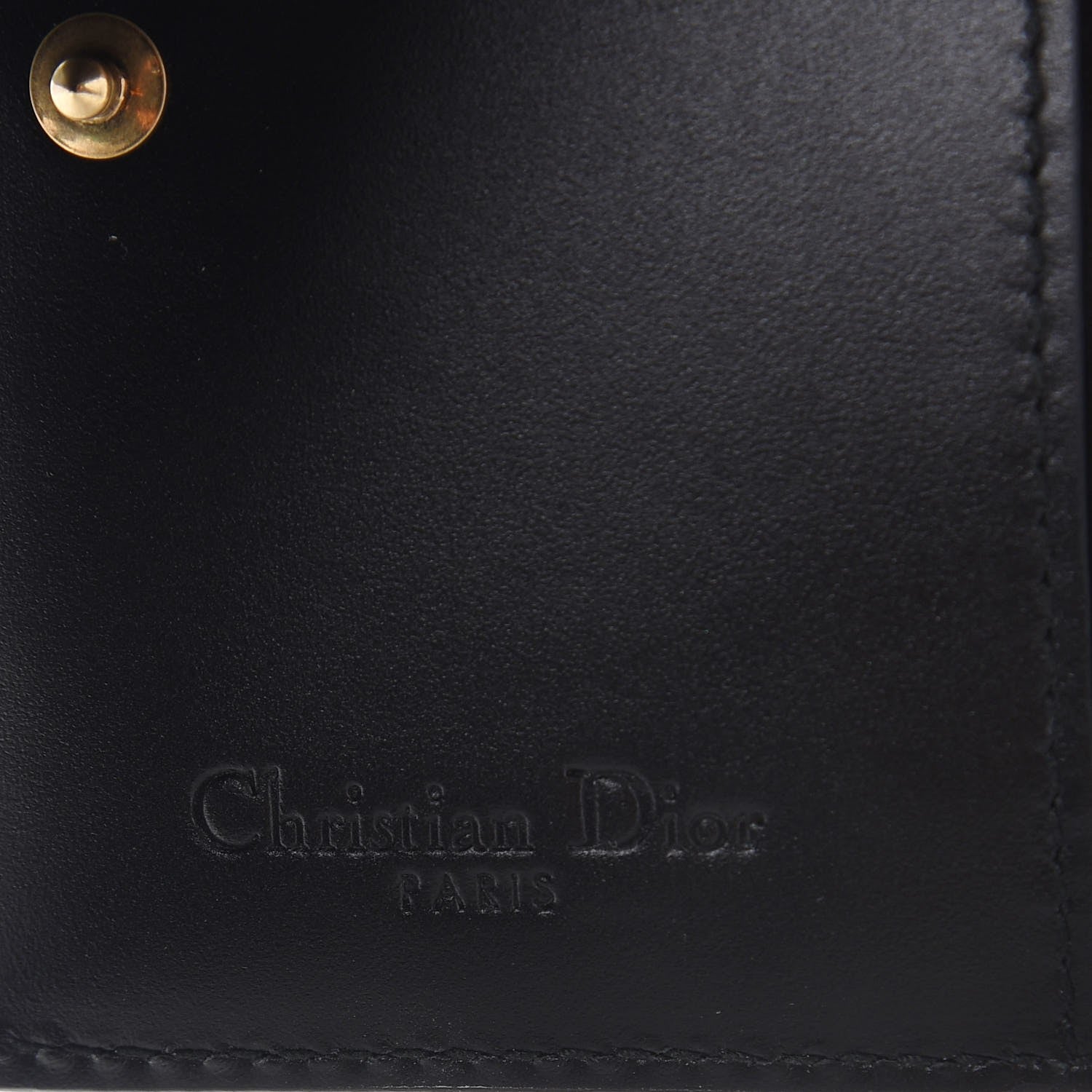 Christian Dior Lambskin Cannage Studded Lady Dior Card Holder Black 6 of 8