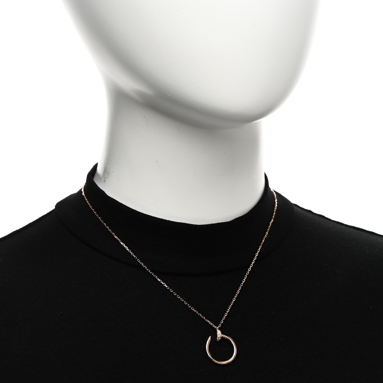 Cartier 18K Pink Gold Diamond Juste Un Clou Pendant Necklace 2 of 5