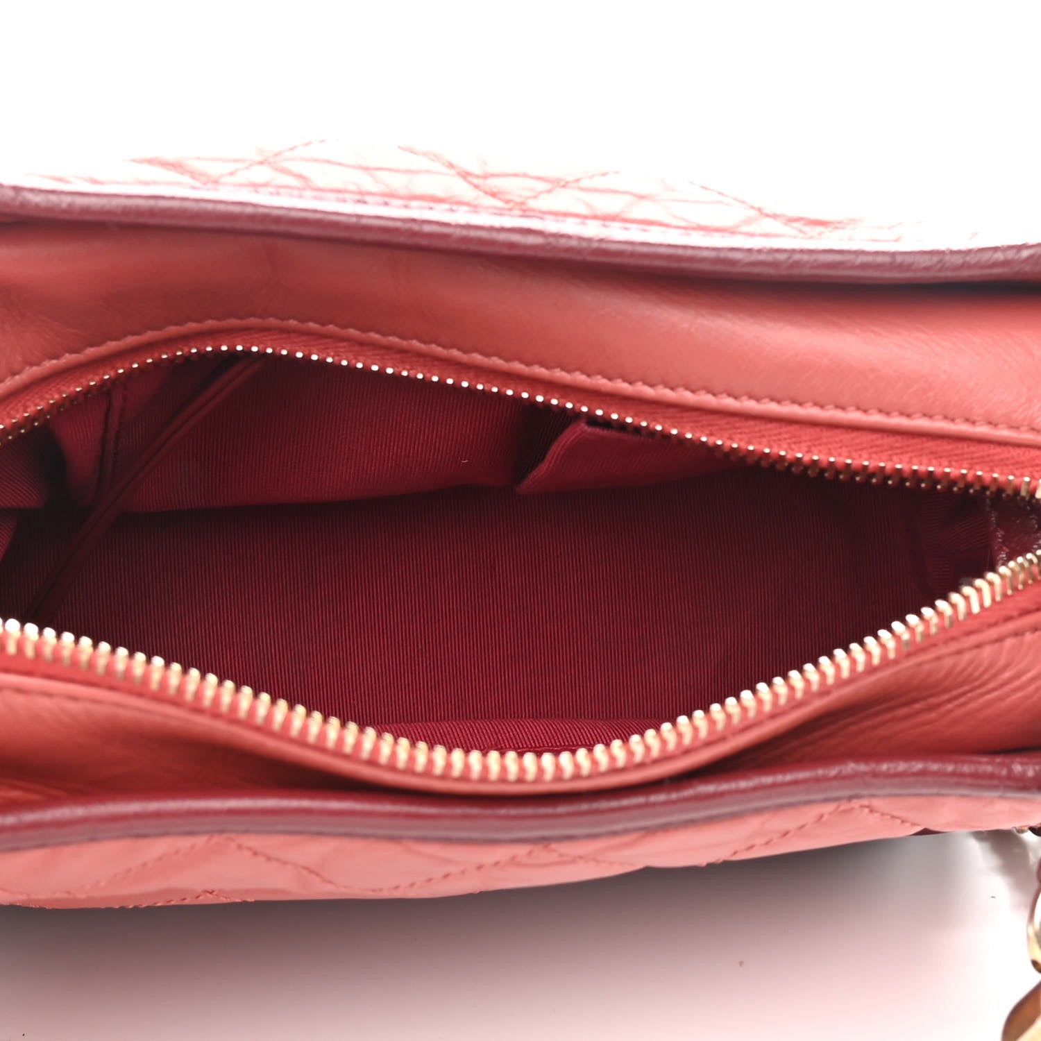 Chanel Aged Calfskin Quilted Small Gabrielle Hobo Red 4 of 8