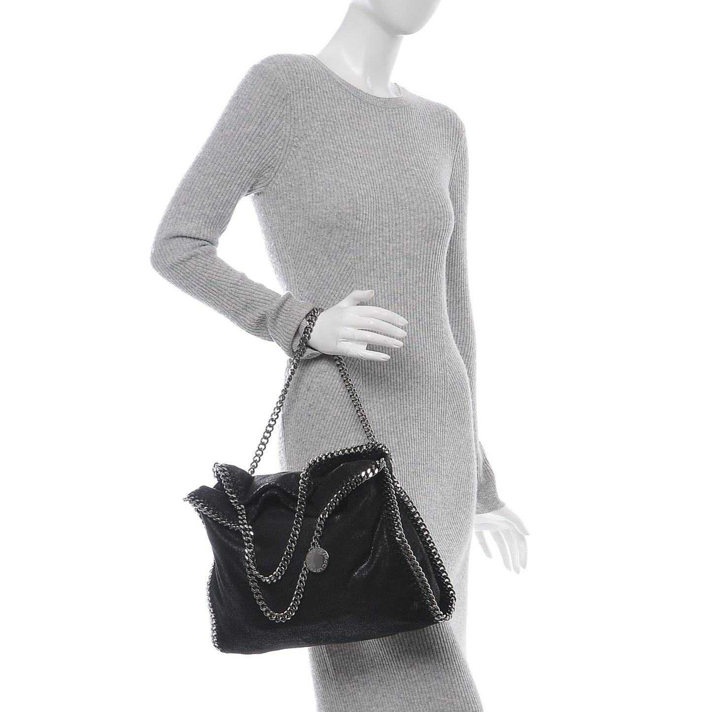 Shaggy Deer Fold Over Falabella Tote Black