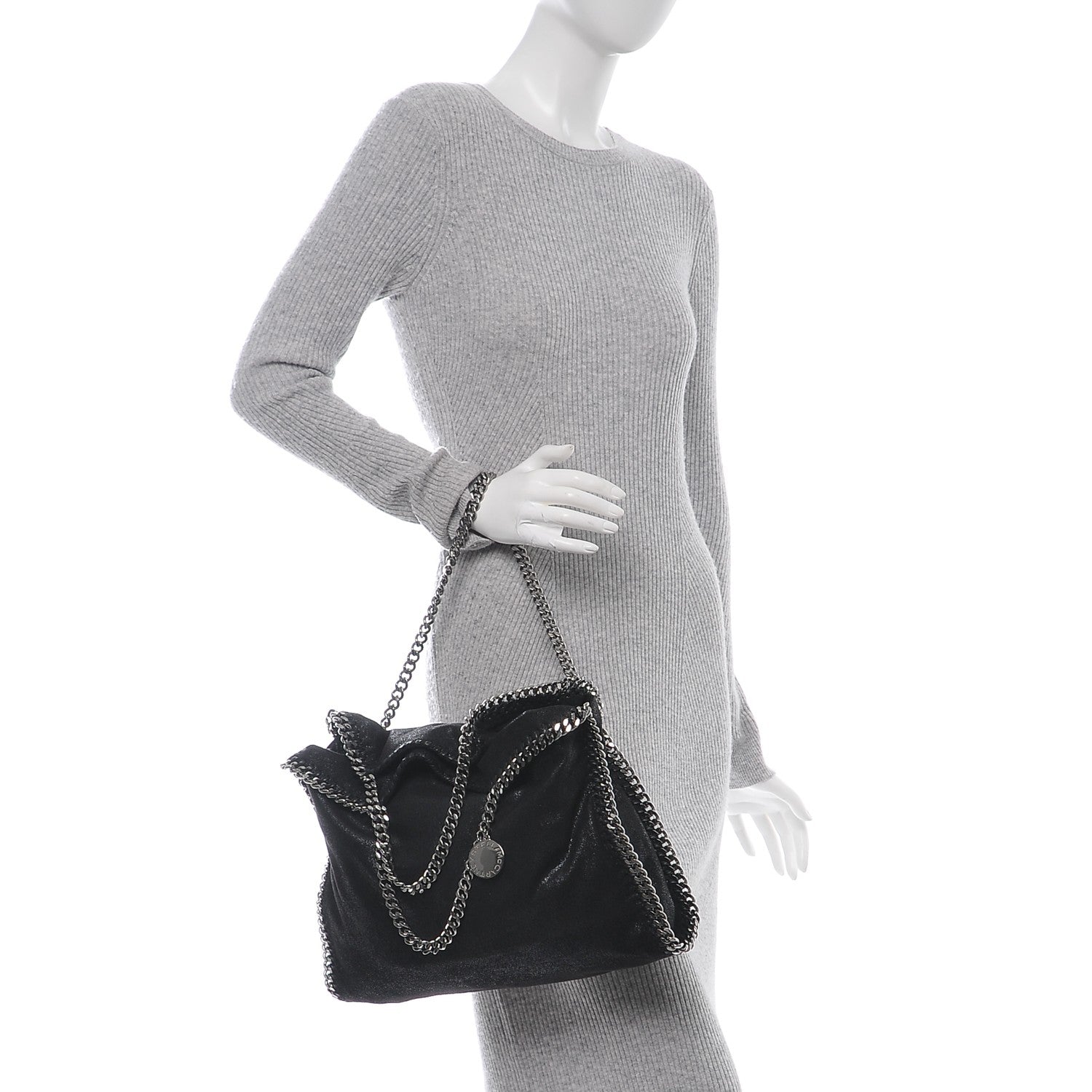 Stella McCartney Shaggy Deer Fold Over Falabella Tote Black 2 of 6