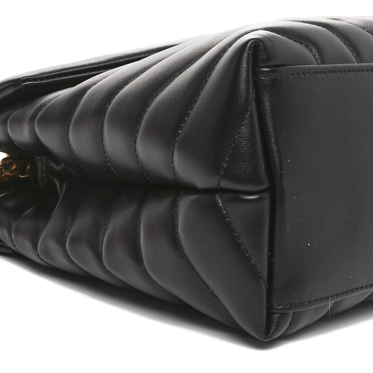 Calfskin Y Quilted Monogram Medium Loulou Chain Satchel Black