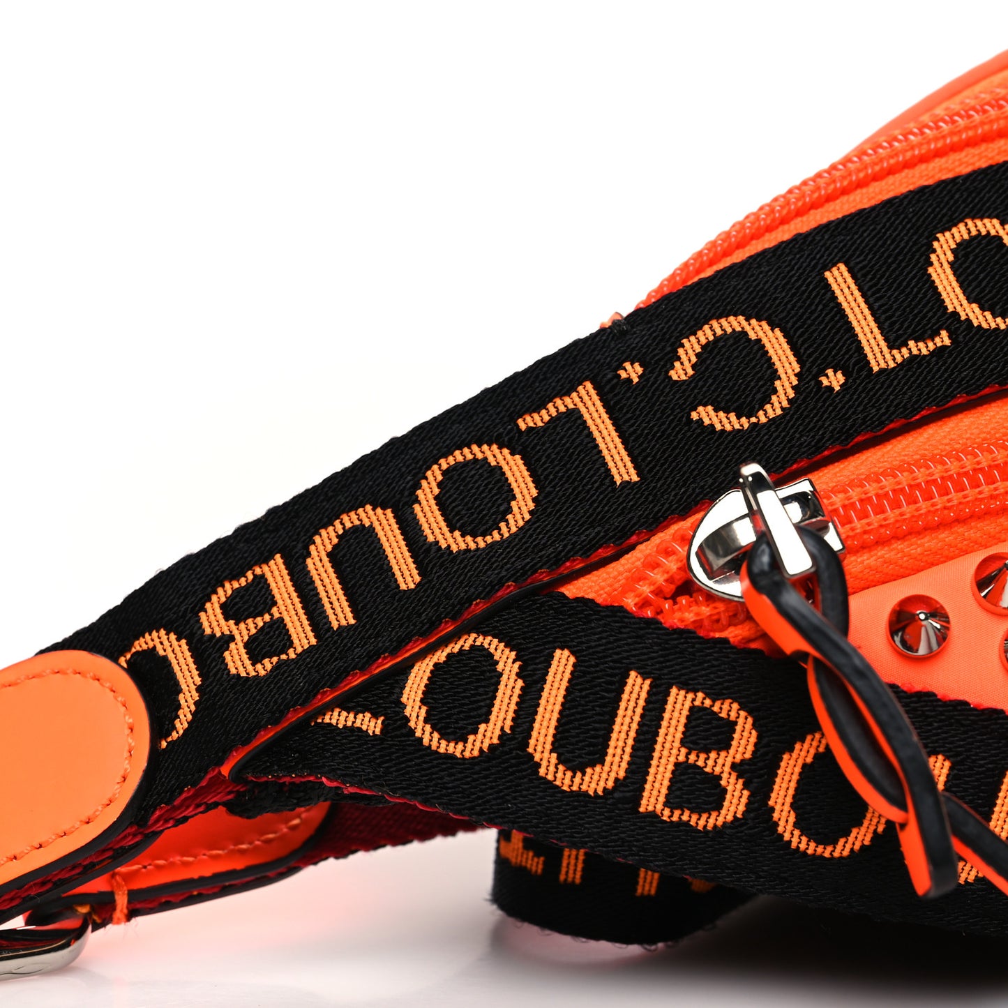 Calfskin Spiked Paris NYC Belt Bag Orange