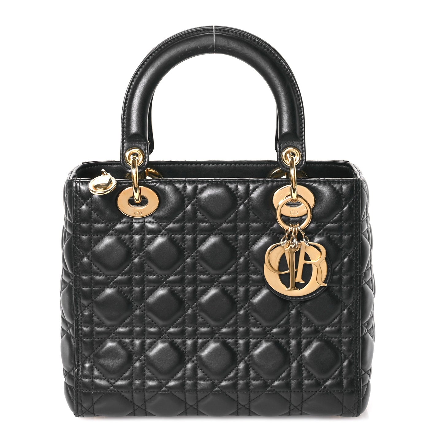 Lambskin Cannage Medium Lady Dior Black