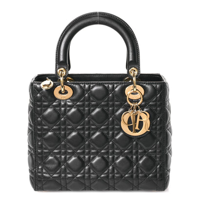 Christian Dior Lambskin Cannage Medium Lady Dior Black 1 of 11