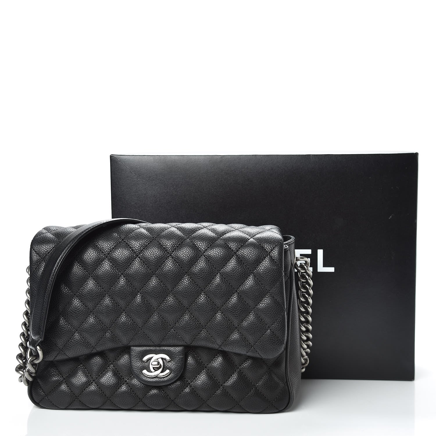 Chanel Caviar Quilted Medium Rock In Rome Single Flap Black 12 of 12