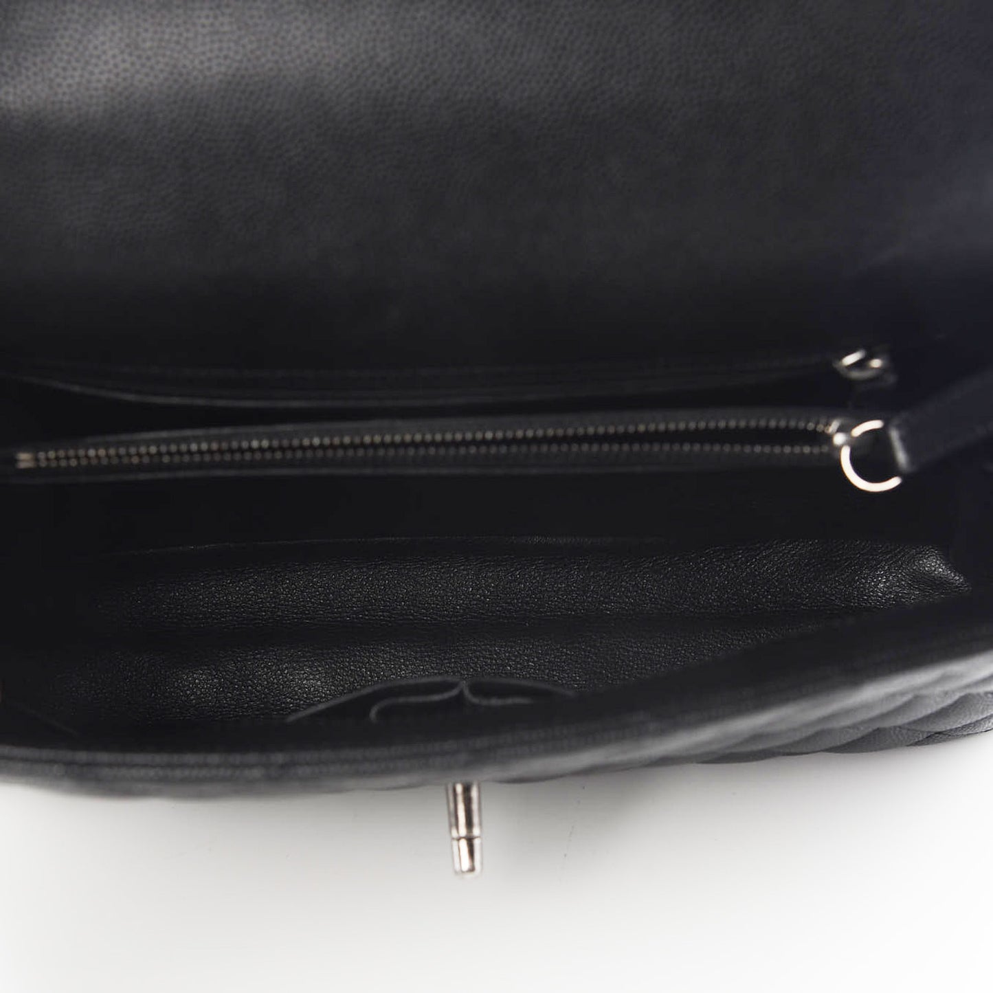 Caviar Lizard Quilted Small Coco Handle Flap Black