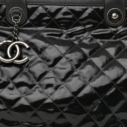 Chanel Calfskin Coated Canvas Quilted Tote Black 7 of 14