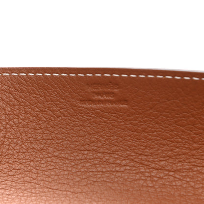Hermes Taurillon Clemence Mises et Relances H Chevrons Change Tray Etoupe Gold 5 of 8