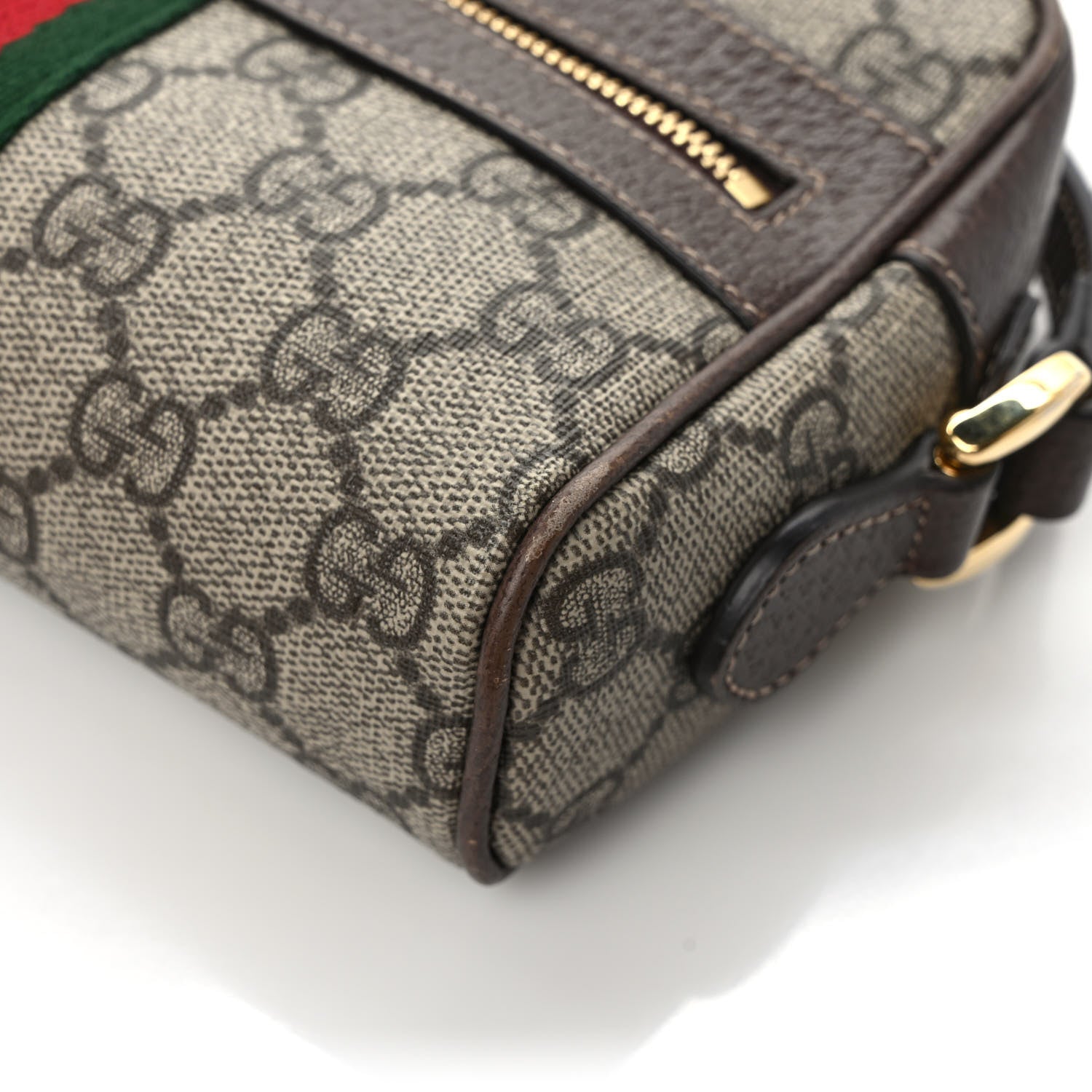 Gucci GG Supreme Monogram Web Mini Ophidia Shoulder Bag Brown 10 of 12