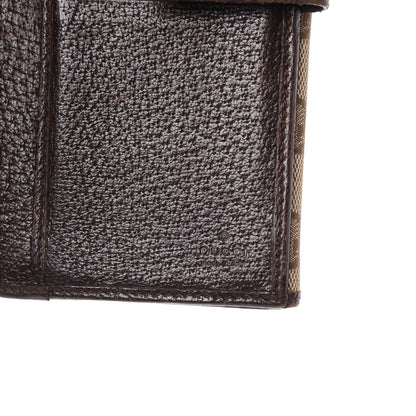 Gucci Monogram Metal Bar Continental Flap Wallet Beige Ebony Dark Brown 6 of 18