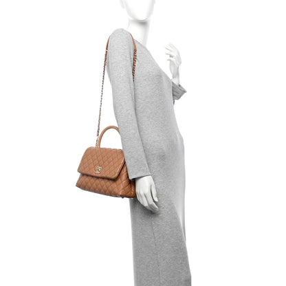 Chanel Caviar Lizard Embossed Quilted Small Coco Handle Flap Beige 2 of 10