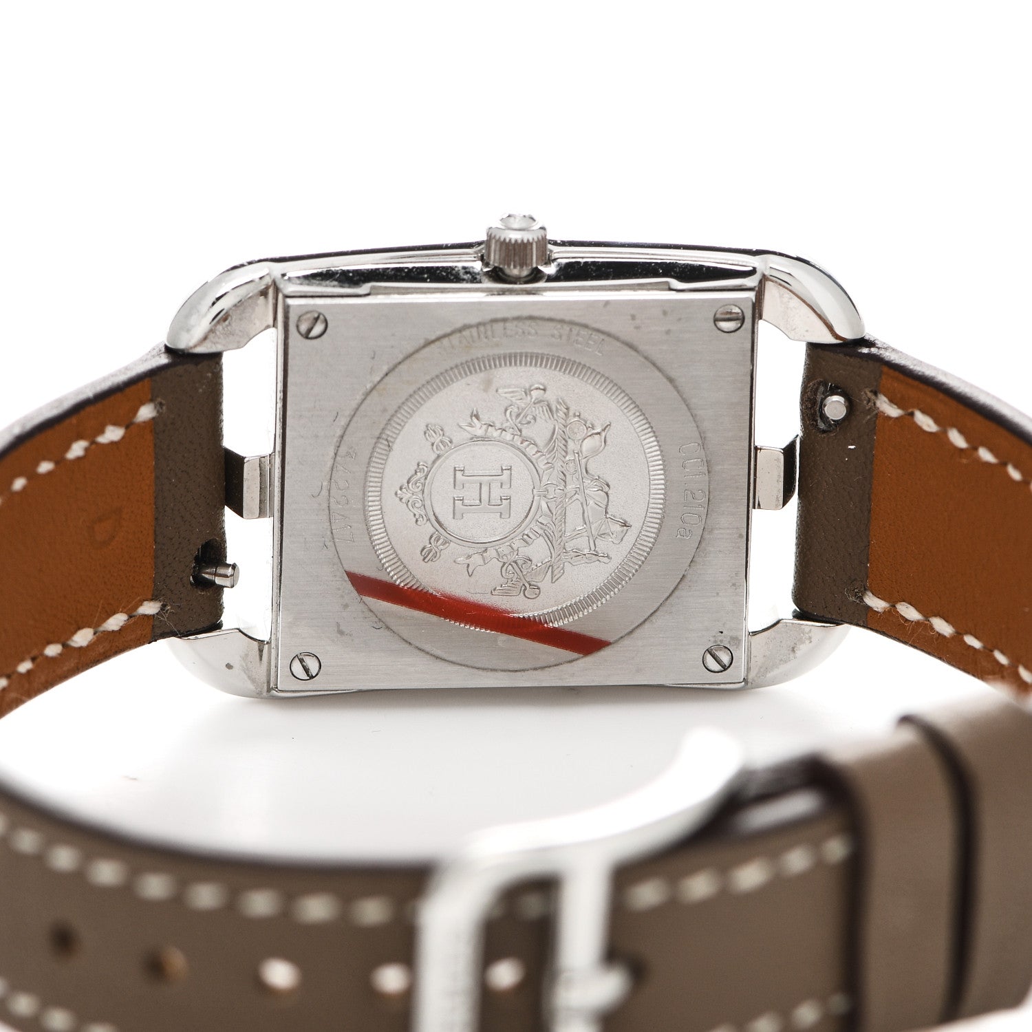Hermes Stainless Steel Swift Diamond Mother of Pearl 23mm Cape Cod Quartz Watch Etoupe 4 of 6
