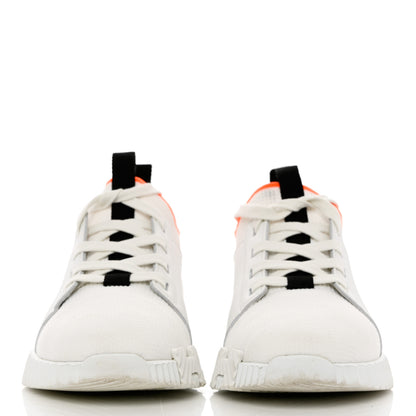 Hermes Knit Calfskin Depart Sneakers 36.5 White 2 of 9