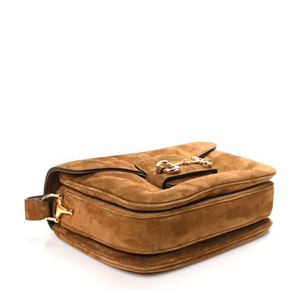 Gucci Suede Small Aura Horsebit 1955 Shoulder Bag Brown 4 of 12