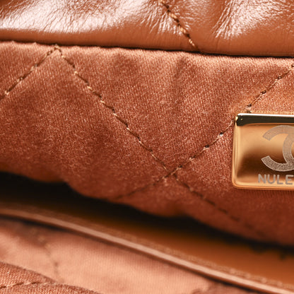 Chanel Shiny Calfskin Quilted Mini Chanel 22 Light Brown 7 of 11