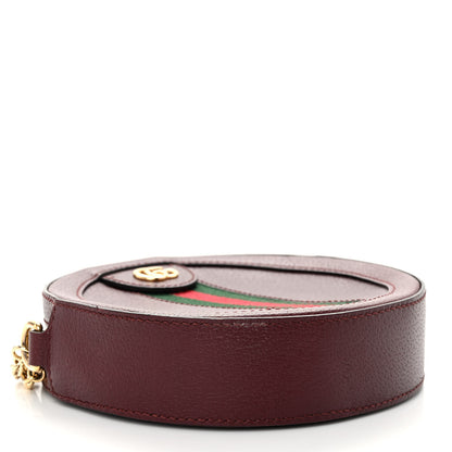 Gucci Soft Textured Calfskin Web Mini Ophidia Round Shoulder Bag Vintage Bordeaux 4 of 10
