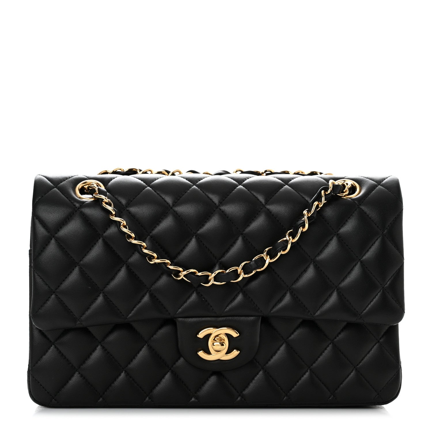 Chanel Lambskin Quilted Medium Double Flap Black 1 of 11