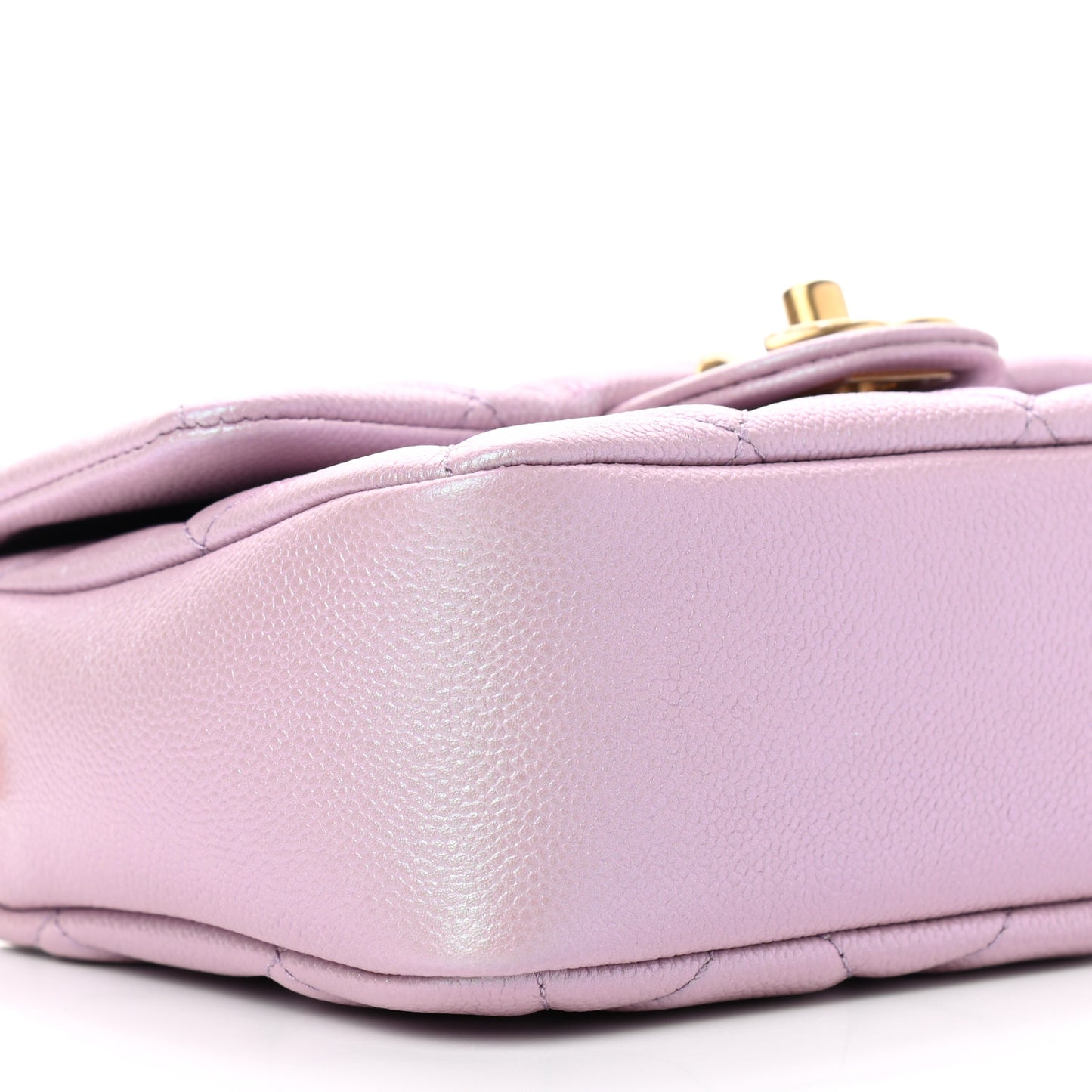 Iridescent Caviar Quilted Mini My Perfect Flap Pink