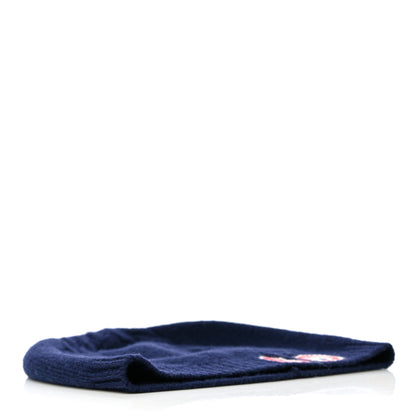 Gucci Wool Knit GG Monogram Beanie Hat L Navy 3 of 8