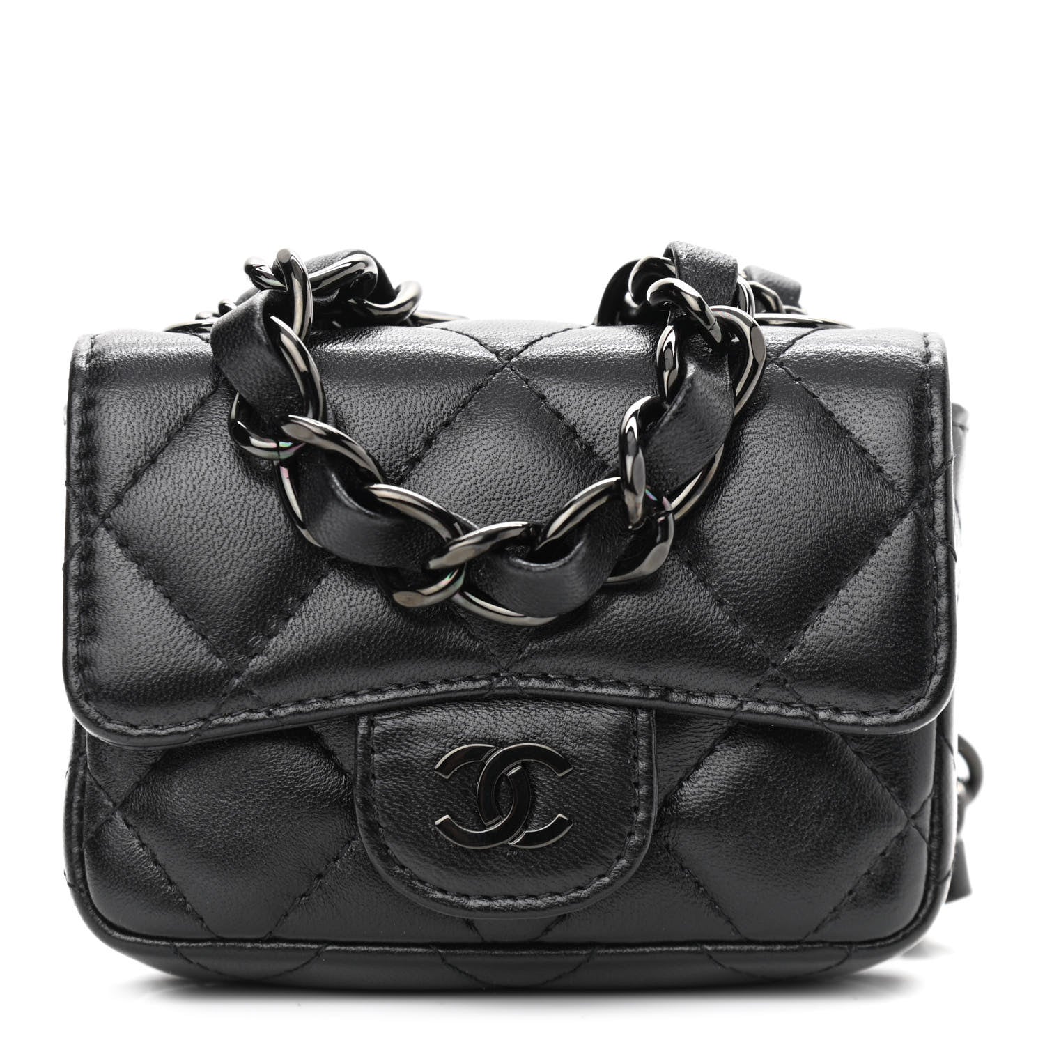 Chanel Lambskin Quilted Mini Chain Belt Bag So Black 1 of 12