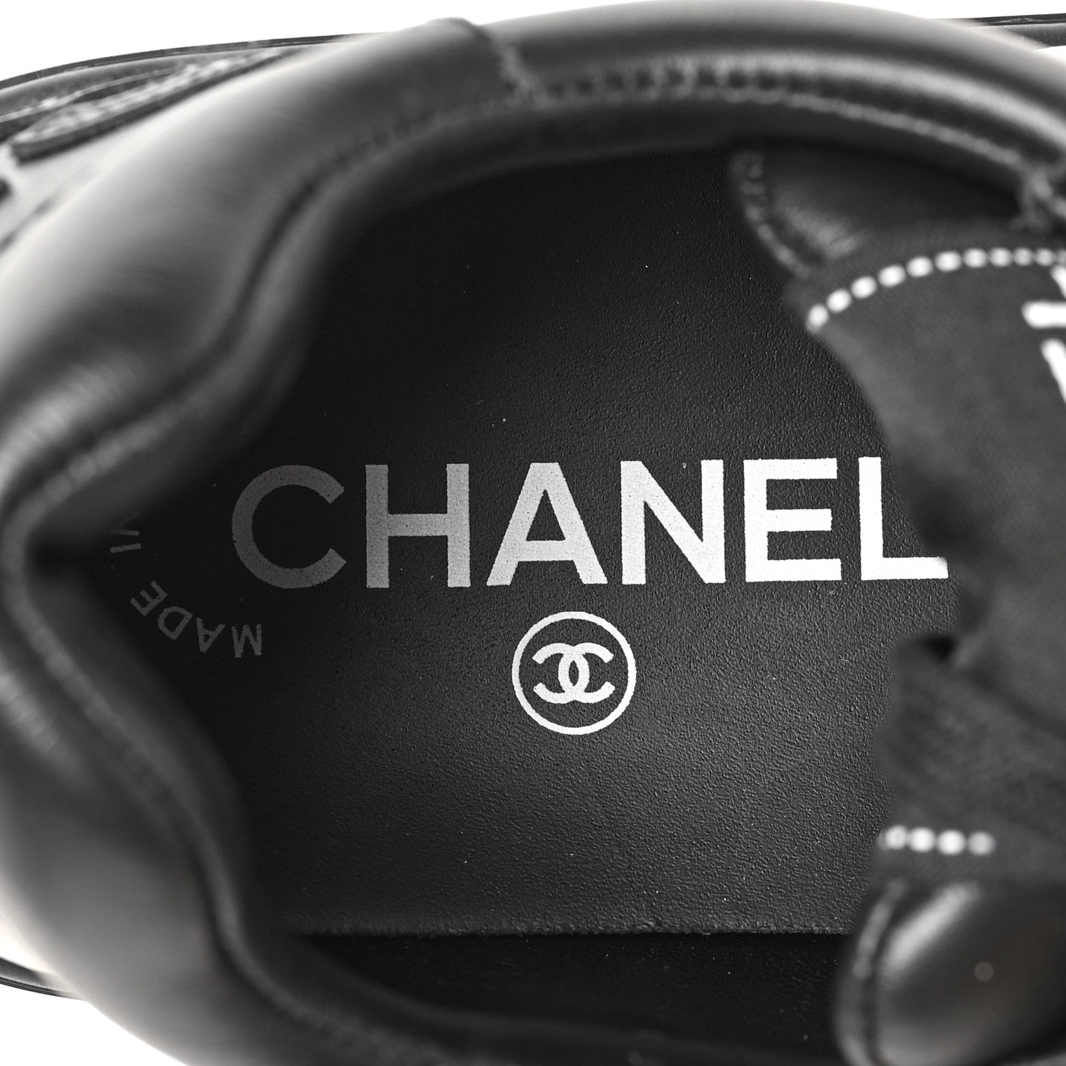 Chanel Calfskin Womens Logo Sneakers 36.5 Black 8 of 9