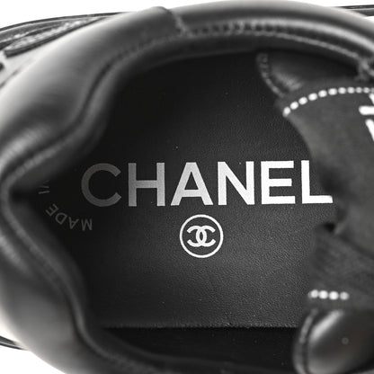 Chanel Calfskin Womens Logo Sneakers 36.5 Black 8 of 9